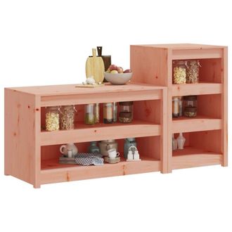 Berkfield Home Outdoor Kitchen Cabinets 2 pcs Solid Wood Douglas in Light Tan