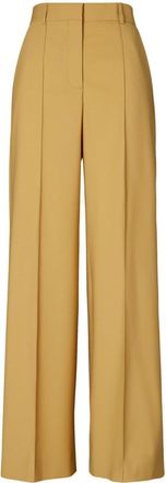 Tory Burch wide-leg wool trousers - women - Wool/Spandex/Elastane - 2 - Yellow