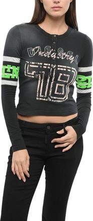 Diesel Black Graphic Round Neck T-Shirt