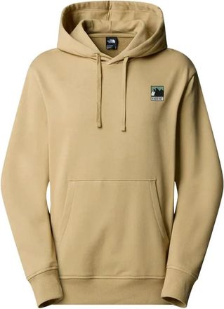 The North Face Mountain Logo Relaxed Hoodie - Heren - Sportshirts - Beige - S - Katoen - Fitness