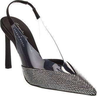 Sergio Rossi x Evangelie Smyrniotaki Satin & Vinyl Slingback Pump