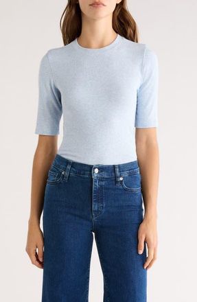Frame Denim The Heather Stretch Modal Rib Top in Sky Blue Heather at Nordstrom, Size X-Large