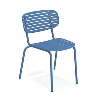Emu Stacking chair Mom - Blue - Varnished steel - Designer Florent Coirier