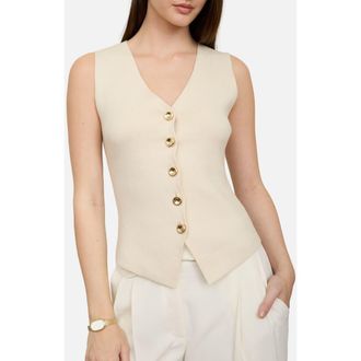 Blu Pepper Button-Up Vest in Cream at Nordstrom Rack, Size Medium