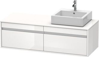 Duravit Mueble Lavabo De Pared Duravit Ketho 6697, 2 Extra&iacute;bles, 1400mm, Para 2 Lavabos De Sobre Encimera, De Doble Cara, Color (frente/cuerpo): Decoraci&oacute;n Ro