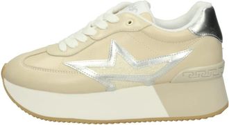 Liu Jo Lage leren sneakers - Dames - Sneakers - Beige - 37 EU - Leer - Schoenen