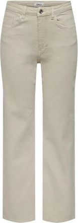 Only Beige Baggy Jeans Lente/Zomer Collectie - Dames - Regular Fit Jeans - Beige - W32 L32 - Katoen - Jeans