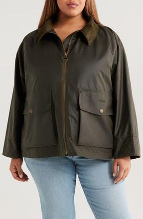 Barbour Croxdale Waxed Cotton Jacket in Archive Olive at Nordstrom Rack, Size 3 X