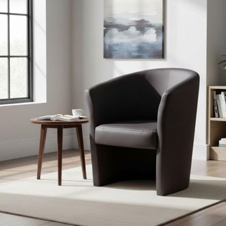 Dmora Dmora - Sill&oacute;n Tapizado En Ecopiel, Color Negro, 65 X 78 X 60 Cm, Con Embalaje Reforzado