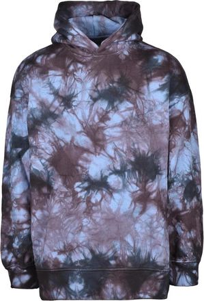 Emporio Armani Hooded Tie-Dye Sweatshirt with Red Accents
