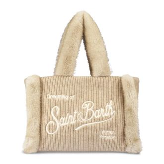 MC2 Saint Barth Handbags, female, Beige, Size: ONE SIZE Colette Shearling Rib