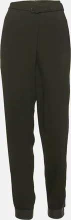 Joseph Black Crepe Belted Trousers