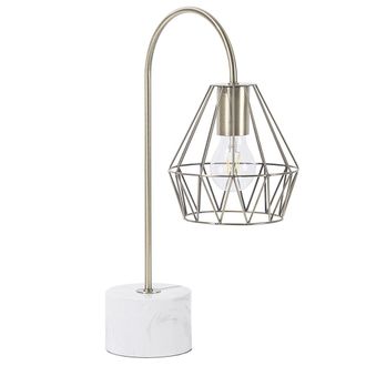 Beliani Beliani - L&aacute;mpara De Mesa Pantalla De Metal Dorado Colgante Soporte Blanco Moderno Aspecto Industrial Mooni