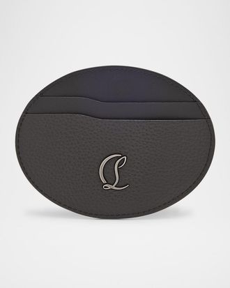 Christian Louboutin Mens Mooncrest Galet Leather Card Holder