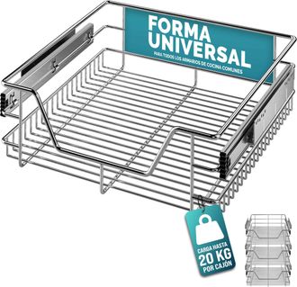 Deuba Casaria Caj&oacute;n Telesc&oacute;pico Extra&iacute;ble Para Muebles Armarios De Cocina 30cm/40cm/50cm/60cm 50cm. Set Of 3 (en)