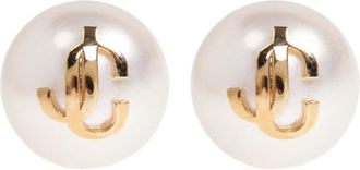 Jimmy Choo London JC Pearl Studs - Dames - Oorbellen - Wit - ONE Size - Accessoires