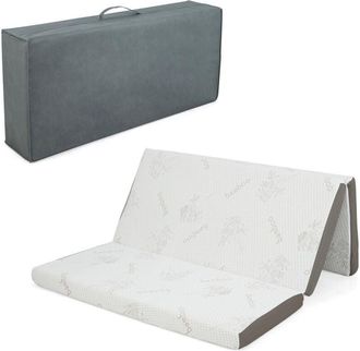 Costway King 10 cm Folding Gel-Infused Tri-fold Mattress Topper Cool Gel Memory Foam