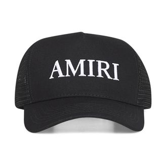 Amiri Zwarte Mesh Panel Baseballpet - Heren - Petten - Zwart - ONE Size - Katoen - Accessoires