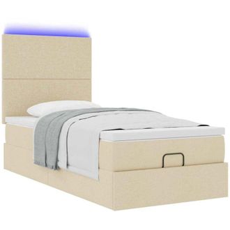 vidaXL Vidaxl - Estructura De Cama Otomana Con Colch&oacute;n Tela Crema 100x200cm