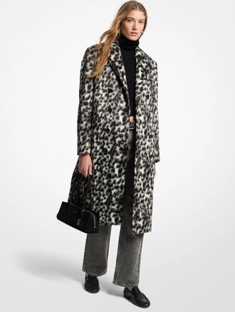 Michael Kors Leopard Print Faux Fur Coat
