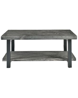 Alaterre Pomona 42In Metal And Wood Coffee Table