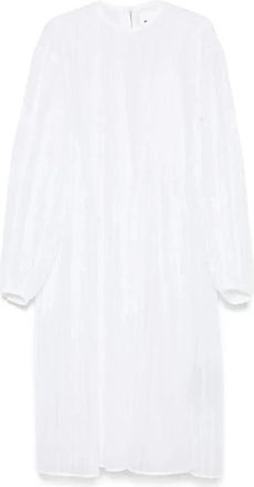 Jil Sander Elegante Witte Geplooide Jurk - Dames - Casual kleedjes - Wit - S - Kleedjes