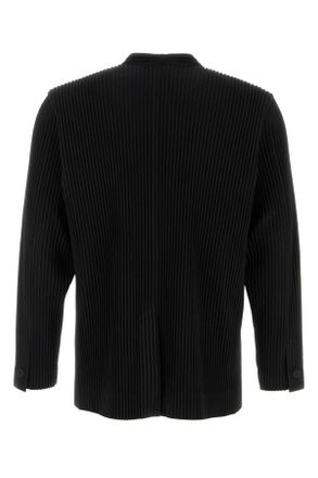 Homme Pliss&eacute; Issey Miyake Mens Black Polyester Cardigan Exterior: Maglieria Sweater