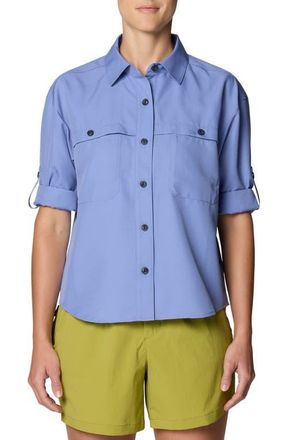 Mountain Hardwear Sun Drift Cooling Long Sleeve UPF 50+ Shirt in Best Coast Blue at Nordstrom, Size X-Large
