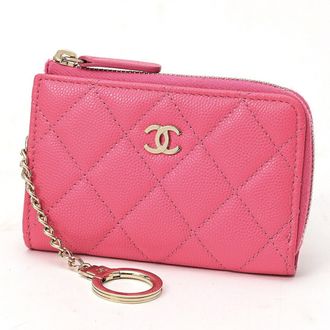 Chanel Pink Grained Calfskin Coin Purse/Coin Case (Pre-Owned)
