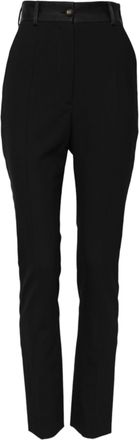 Dolce & Gabbana Black Wool High Waist Skinny Womens Pants