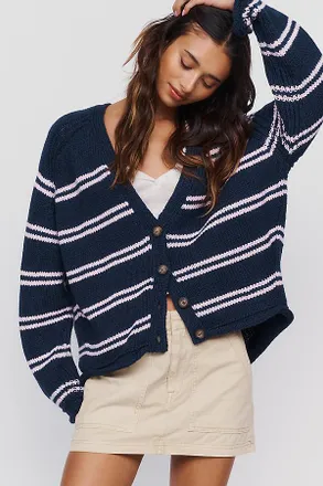 Pilcro Harlo 100% Cotton Boxy Cardigan