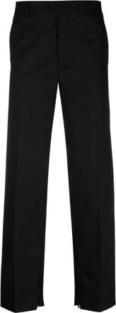Off-white logo-embroidered tailored trousers - men - Polyester/Cupro/Viscose - 50 - Black