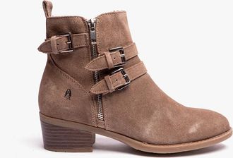 Hush Puppies Womens Hush Puppies JENNA Womens Leather Ankle Boots Taupe - Brown - Size: 3