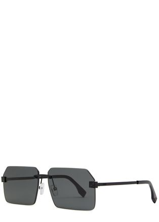 Fendi Rectangle-frame Sunglasses - Grey - One Size