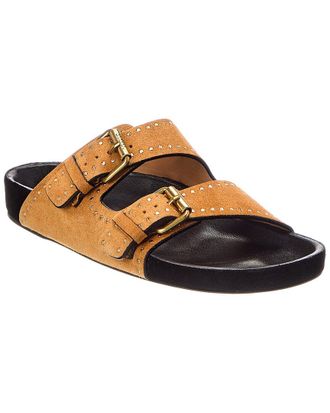Isabel Marant Logo Suede Flat Sandal
