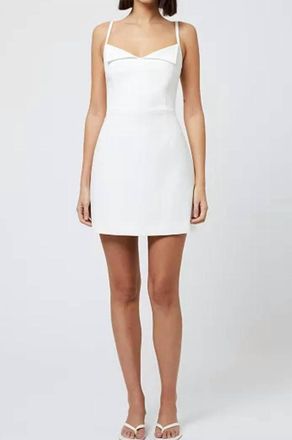 French Connection Whisper Foldover Mini Dress In White
