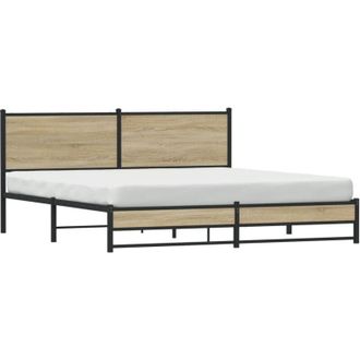 vidaXL Vidaxl - Estructura De Cama Sin Colch&oacute;n Metal Roble Sonoma 183x213 Cm
