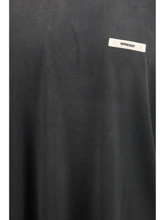 Represent Faded Cotton Crewneck T-Shirt - Black