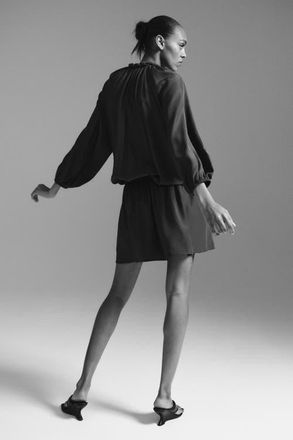 H&M Braid-detail Tunic Dress in Dark Brown at Nordstrom, Size X-Small