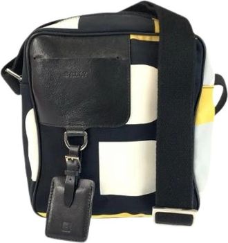 Bally Pre-owned Cross Body Bags, male, Multicolor, Size: ONE SIZE Pre-owned BizzyB Leather Canvas Shoulder Bag
