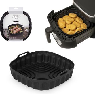 KASANOVA Teglia 22x22 cm silicone per friggitrice ad aria nera