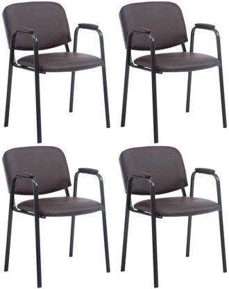 Clp Clp - Set De 4 Sillas Confidente Ken Pro En Polipiel Marr&oacute;n