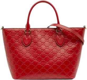 Gucci Pre-owned Handbags, female, Red, Size: ONE SIZE Pre-owned Leather Handbag