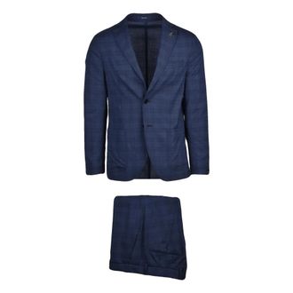 Paoloni Blazer Stondato - Heren - Business pakken - Blauw - S - Leer - Kostuums