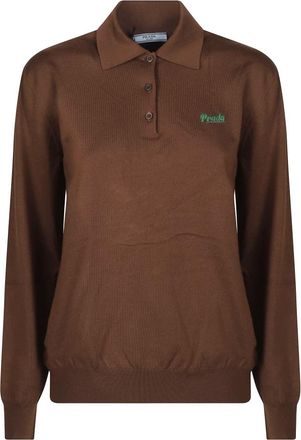 Prada Tops, Dames, Bruin, S, Polo Shirts