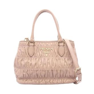 Prada Pre-owned Handbags, female, Pink, Size: ONE SIZE Pre-owned Nappa Gaufre 2way handbag