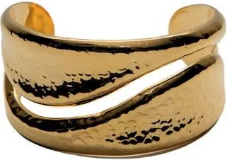 Argento Vivo Hammered Cut Out Cuff Bracelet in Gold at Nordstrom Rack