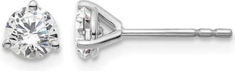 Diamond2Deal 14k White Gold 2/3 ct Round Lab Grown Diamond Stud Earrings VS Clarity, D-E Color