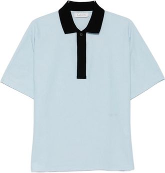 Lanvin Contrast Collar Short Sleeve Polo - Heren - Polos - Blauw - S - Katoen - Tops