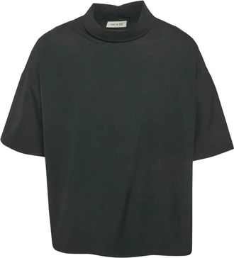 Fear of God T-shirt van wol-katoenblend met opstaande hals - Zwart